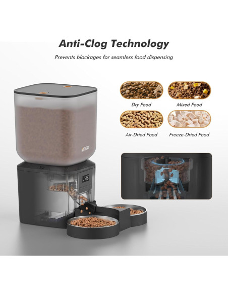 Comedero Automático Nityers para 2 Gatos 8L Pantalla LCD Comedero Automático Nityers para 2 Gatos 8L Pantalla LCD