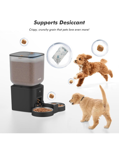 Comedero Automático Nityers para 2 Gatos 8L Pantalla LCD