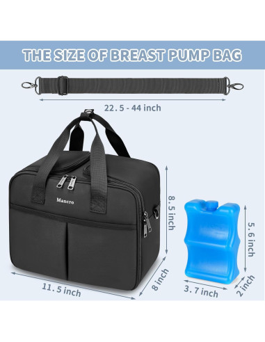 Bolsa de Extractor de Leche Materna Mancro con Enfriador 29.2x20.3x21.6cm