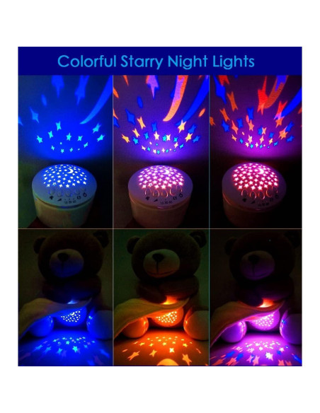 Soporte de Sueño para Bebés Oso de Peluche con Proyector Soporte de Sueño para Bebés Oso de Peluche con Proyector