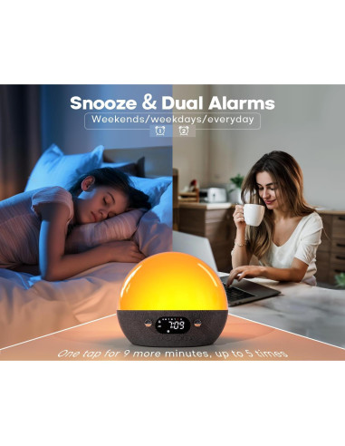 Reloj Despertador Amanecer MOMILLA RO310 con Altavoz Bluetooth