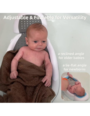 Soporte de Baño para Bebés NFSVLB Gris - Ajustable y Antideslizante