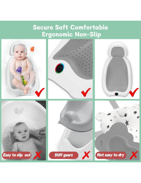 Soporte de Baño para Bebés NFSVLB Gris - Ajustable y Antideslizante Soporte de Baño para Bebés NFSVLB Gris - Ajustable y Antideslizante