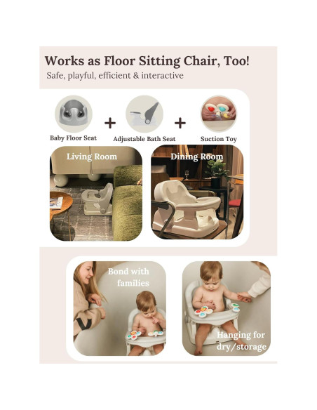 Asiento de Baño para Bebés Cuddobaby 3 en 1 Ajustable 360 Asiento de Baño para Bebés Cuddobaby 3 en 1 Ajustable 360