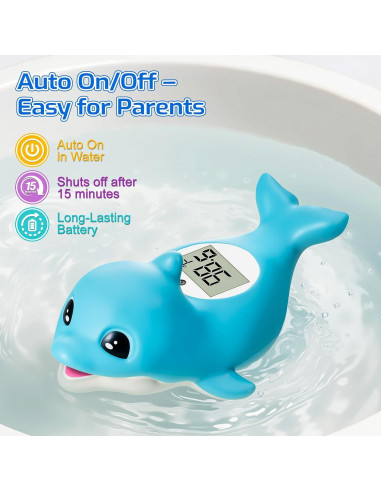 Termómetro de baño digital para bebés Delfín - Impermeable