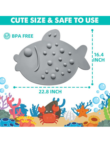Alfombrilla Antideslizante ZHICHENG para Baño 57.9x41.7cm Gris