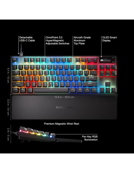 Teclado SteelSeries Apex Pro TKL Gen 3 OmniPoint 3.0 RGB Teclado SteelSeries Apex Pro TKL Gen 3 OmniPoint 3.0 RGB