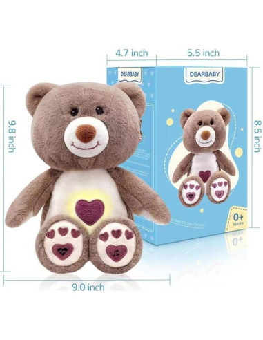 DEARBABY Soporte para Sueño de Bebé Oso con Sonidos Calmantes