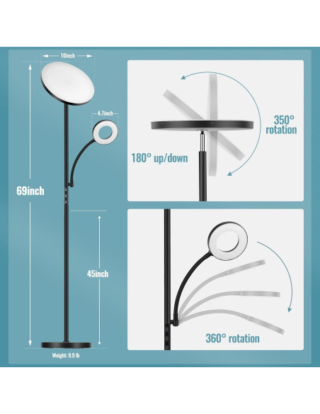Lámpara de Pie LED Marctronic 42W Regulable con Control Remoto Lámpara de Pie LED Marctronic 42W Regulable con Control Remoto