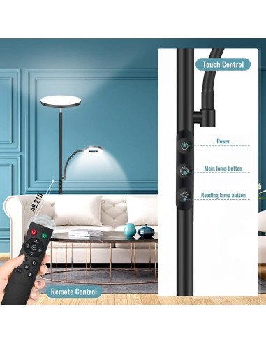 Lámpara de Pie LED Marctronic 42W Regulable con Control Remoto
