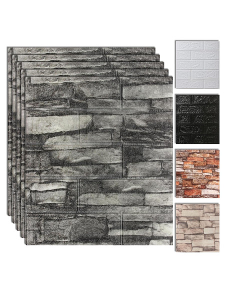 Paneles de Pared 3D Autoadhesivos SYYKDEF 10 Piezas Roca Negra Paneles de Pared 3D Autoadhesivos SYYKDEF 10 Piezas Roca Negra