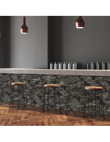 Paneles de Pared 3D Autoadhesivos SYYKDEF 10 Piezas Roca Negra