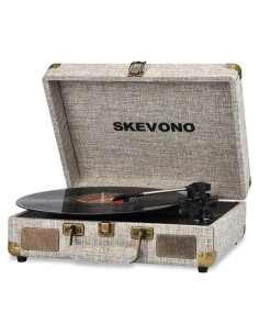 Reproductor de Vinilo SKEVONO Bluetooth 3 Velocidades Estéreo