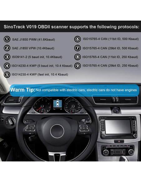 Escáner OBD2 Bluetooth SinoTrack V019 Diagnóstico Automotriz Escáner OBD2 Bluetooth SinoTrack V019 Diagnóstico Automotriz