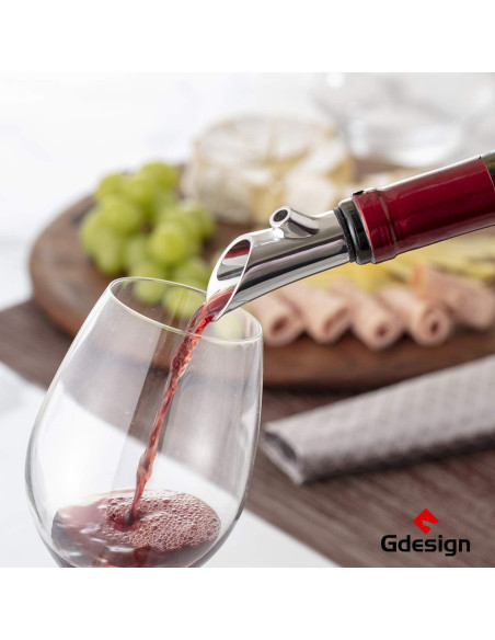 Aerador de Vino Gdesign Acero Inoxidable con Pico Vertedor Aerador de Vino Gdesign Acero Inoxidable con Pico Vertedor