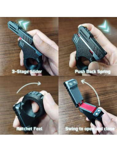 Deslizador Fidget Gun Ography 3D Alivio Estrés 6.99x5.99cm