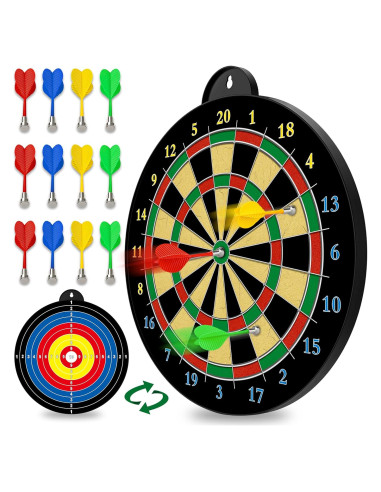 Tablero de Dardos Magnético CUKU 33 cm - 12 Dardos Seguros