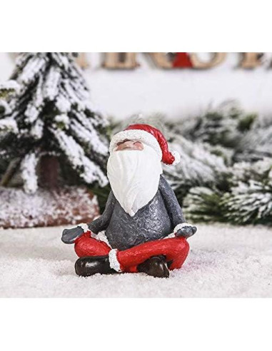 Gnomo de Navidad Meditativo KiaoTime 8.9 cm Resina Decorativo