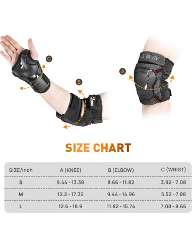 Set de Protección JBM para Ciclismo y Deportes Extremos