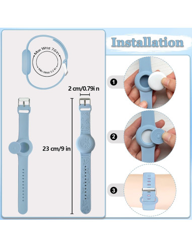 Pulsera Airtag Impermeable Tyanuzz Azul-Mariposa para Niños