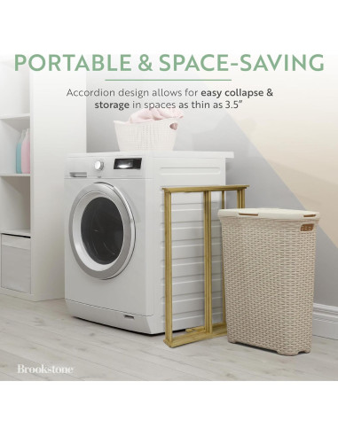 Soporte de Secado de Ropa Plegable Brookstone 10 Barras Bambú