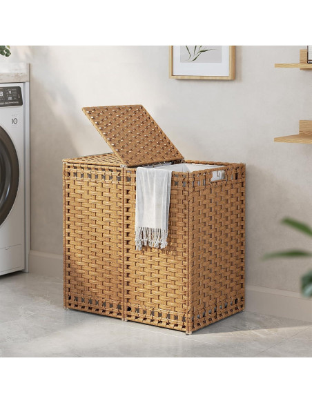 Cesto de Ropa Plegable KOUSEI 130L con Tapa Natural Cesto de Ropa Plegable KOUSEI 130L con Tapa Natural