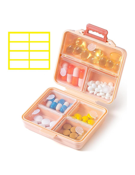 Organizador de Pastillas Portátil Sunkaioo Rosa 7.87x6.35cm Organizador de Pastillas Portátil Sunkaioo Rosa 7.87x6.35cm