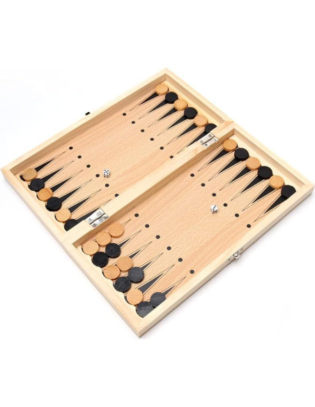 Juego de Ajedrez 3 en 1 DUBSTAR Plegable de Madera 43x43 cm Juego de Ajedrez 3 en 1 DUBSTAR Plegable de Madera 43x43 cm
