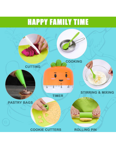 Juego de Cocina para Niños Carolart con Utensilios y Delantal