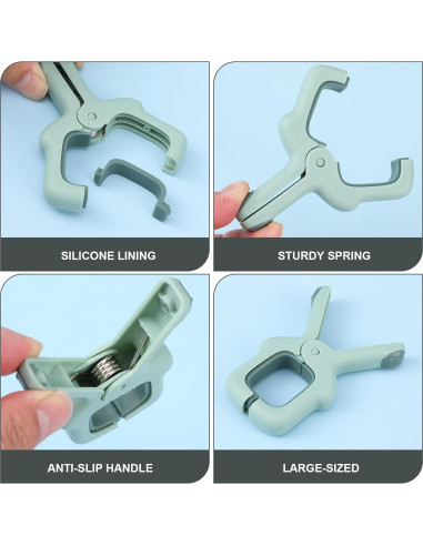 Clips para Toallas de Playa Tyqour 8pcs Verde 9.4x6.6cm