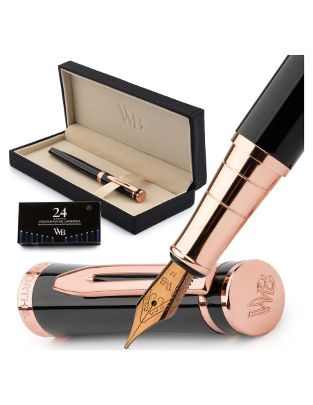 Pluma Fuente Wordsworth & Black Erudite, Punta Media 18K, Regalo Pluma Fuente Wordsworth & Black Erudite, Punta Media 18K, Regalo