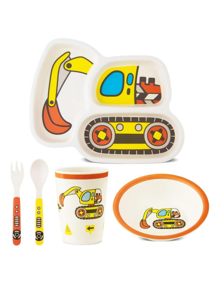 Set de Vajilla Infantil Nohlerlife - 5 Piezas con Camiones Set de Vajilla Infantil Nohlerlife - 5 Piezas con Camiones