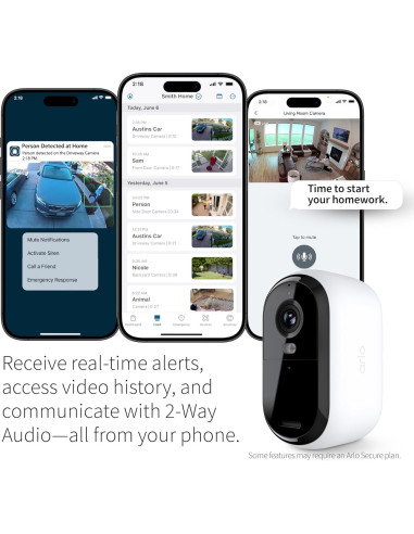 Cámara Arlo Esencial 2K Inalámbrica para Interior y Exterior