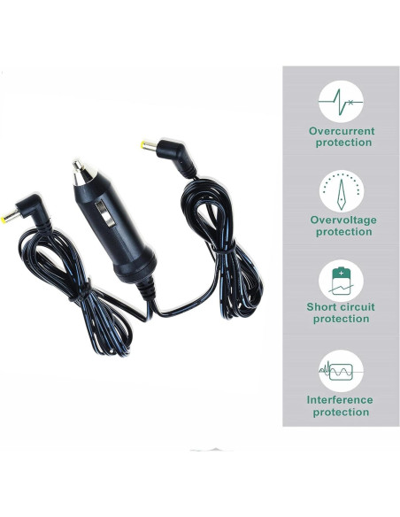 Adaptador de corriente CC 2 salidas Dysead para DVD portátil Adaptador de corriente CC 2 salidas Dysead para DVD portátil