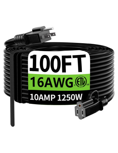 Cable de Extensión HUANCHAIN 30m Negro Impermeable 10A