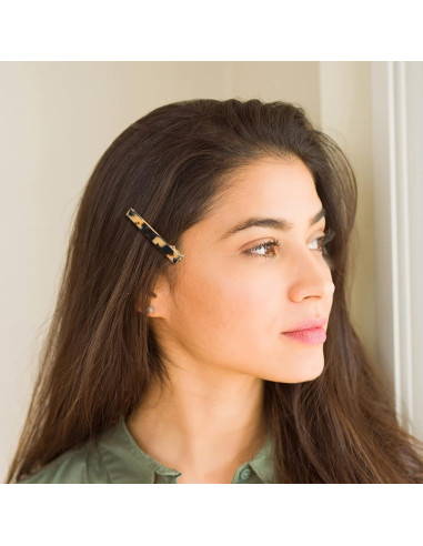 Pinzas para el cabello Cobahom - Estampado de leopardo - 12 Pcs 6 cm
