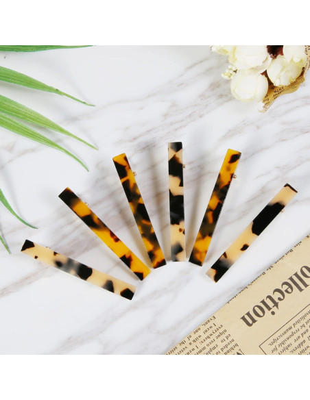 Pinzas para el cabello Cobahom - Estampado de leopardo - 12 Pcs 6 cm Pinzas para el cabello Cobahom - Estampado de leopardo - 12 Pcs 6 cm