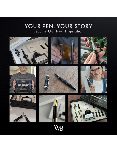 Conjunto de Pluma Caligráfica Wordsworth & Black - Cromo Negro Conjunto de Pluma Caligráfica Wordsworth & Black - Cromo Negro