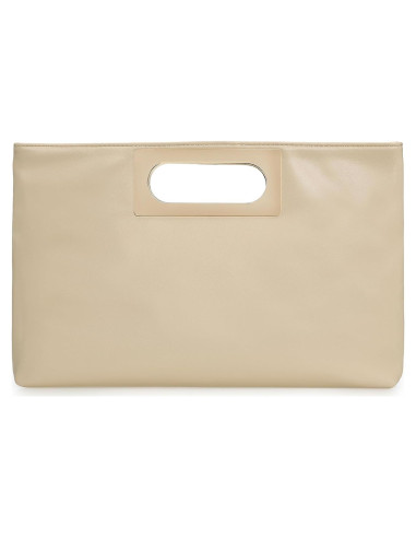 Bolso Clutch de PU Cuero Beige para Mujeres - 31.1x20.3 cm