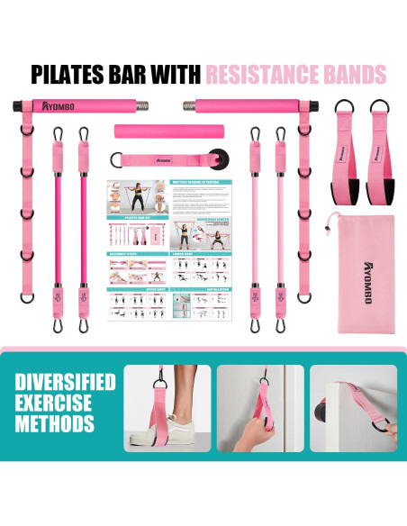 Kit de Barra de Pilates Ayombo con Bandas de Resistencia 140LBS Kit de Barra de Pilates Ayombo con Bandas de Resistencia 140LBS