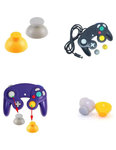 Tapas de Joystick Magik para Gamecube - 40 Piezas Amarillo y Gris Tapas de Joystick Magik para Gamecube - 40 Piezas Amarillo y Gris