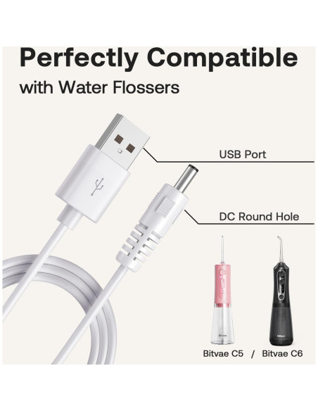 Cable de Carga USB Bitvae para Cepillos Dientes Eléctricos Cable de Carga USB Bitvae para Cepillos Dientes Eléctricos