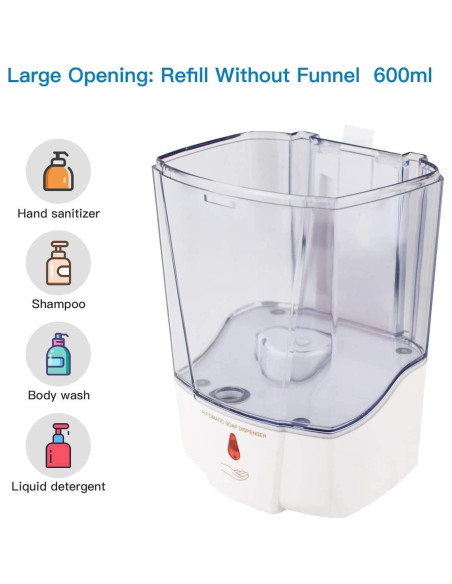Dispensador de Jabón Automático Naiver 600ml Blanco Sin Contacto Dispensador de Jabón Automático Naiver 600ml Blanco Sin Contacto