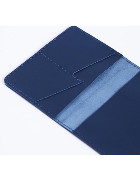 Funda de Pasaporte de Cuero INCARNE Azul Clásico con Ranuras Funda de Pasaporte de Cuero INCARNE Azul Clásico con Ranuras