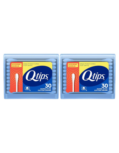 Bastones de Algodón Q-tips Escudo de Higiene Paquete de 2