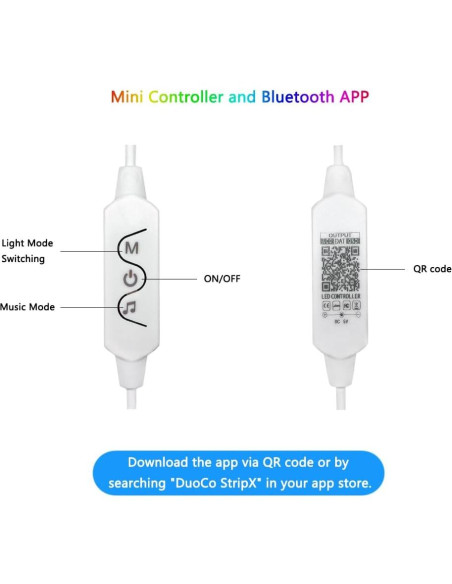 Tira LED WS2812b 3.0m 30 LEDs RGB Control Remoto APP Tira LED WS2812b 3.0m 30 LEDs RGB Control Remoto APP