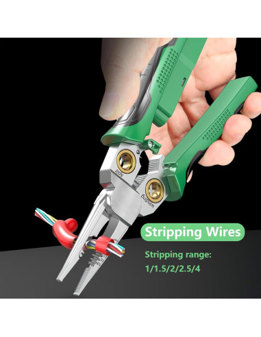 Destripador de Cables 7-en-1 Boxonly Verde, Alicates Multifuncionales