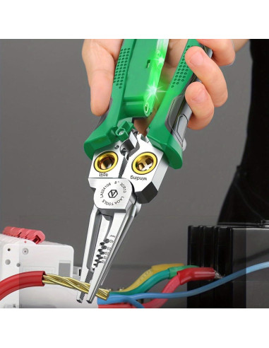 Destripador de Cables 7-en-1 Boxonly Verde, Alicates Multifuncionales