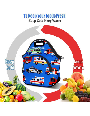 Bolsa de Almuerzo Térmica Niebla Violeta Neopreno Azul 12.9L