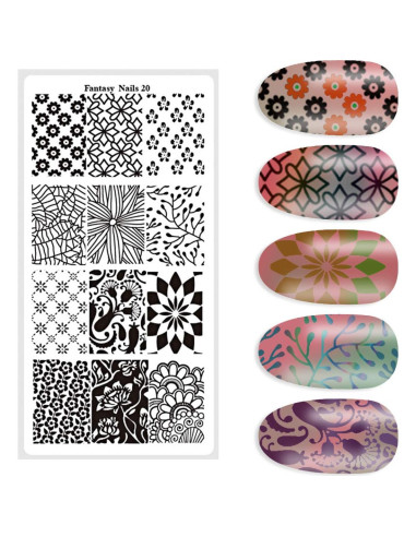 Kit de Estampado de Uñas DANNEASY 6 Piezas Acero Inoxidable